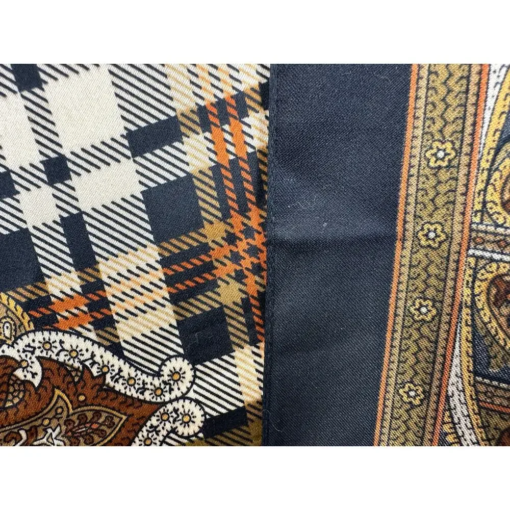 Fall Plaid and Star Paisley Pattern Large Square 100% Polyester Scarf 34 X 34